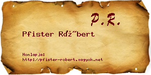 Pfister Róbert névjegykártya