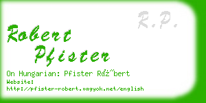 robert pfister business card